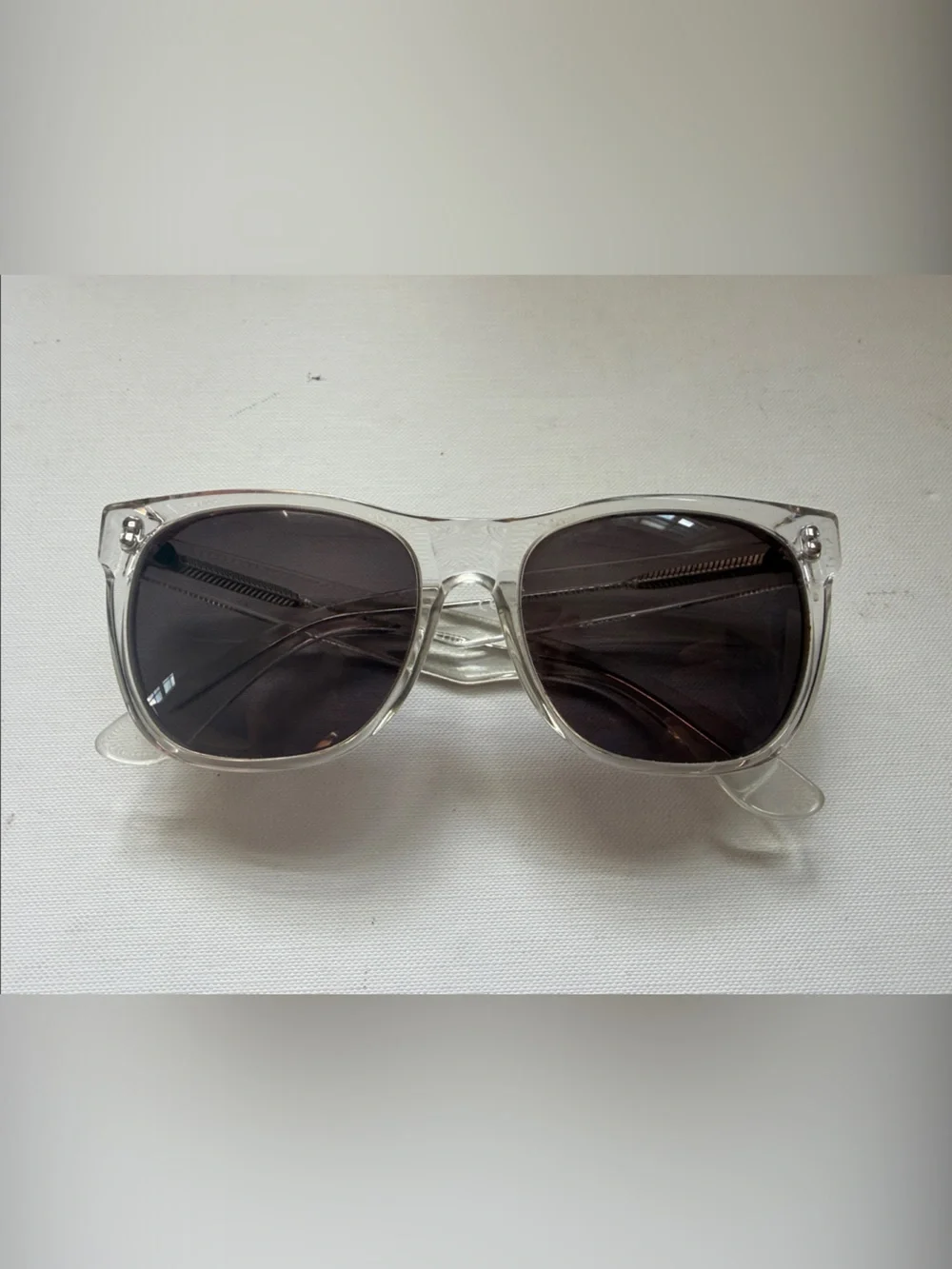 Retrosuperfuture Clear Frame Black Lens Sunglasses